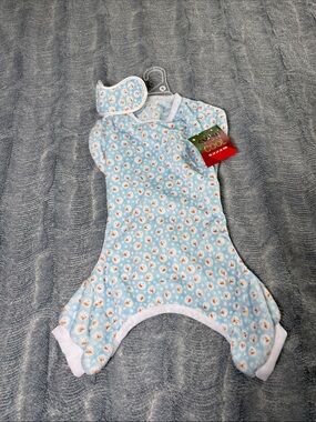 NWT Five Below Snow Cool Dog Pajamas & Matching Sleep Mask Set XL
